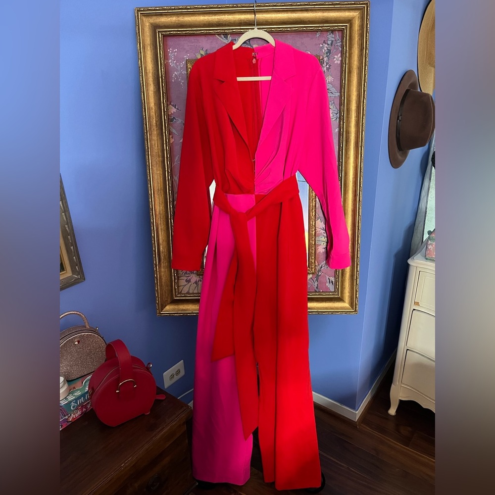 Vintage Color-block Jumpsuit